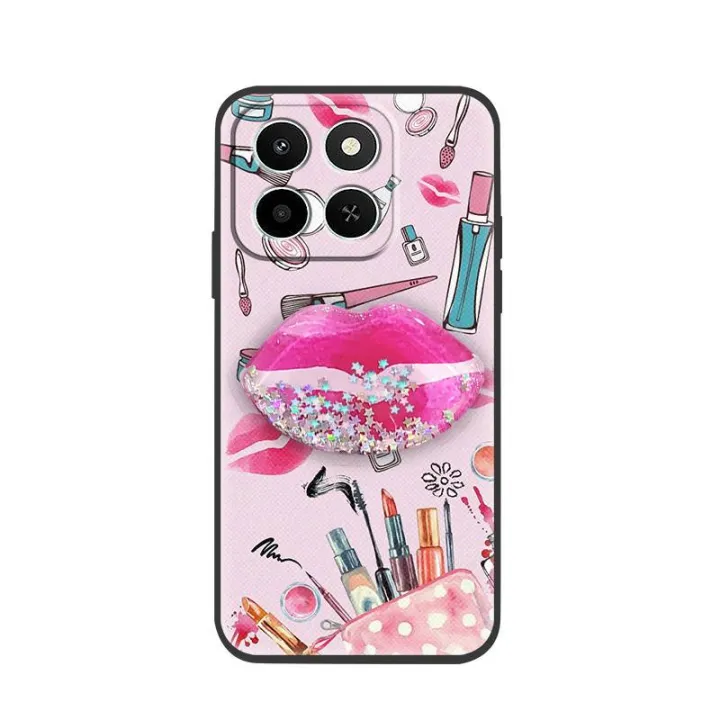 Rotatable%20stand%20Back%20Cover%20Phone%20Case%20For%20Honor%20X6c%20Quicksand%20cute%20Anti-knock%20Dirt-resistant%20Simplicity%20Cartoon%20TPU%20-%20Image%205