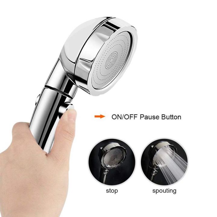 Handheld%20Shower%20High%20Pressure%20Chrome%203%20Spary%20Setting%20with%20ON/OFF%20Pause%20Switch%20Water%20Saving%20Adjustable%20Luxury%20Spa%20Detachab%20-%20Image%202