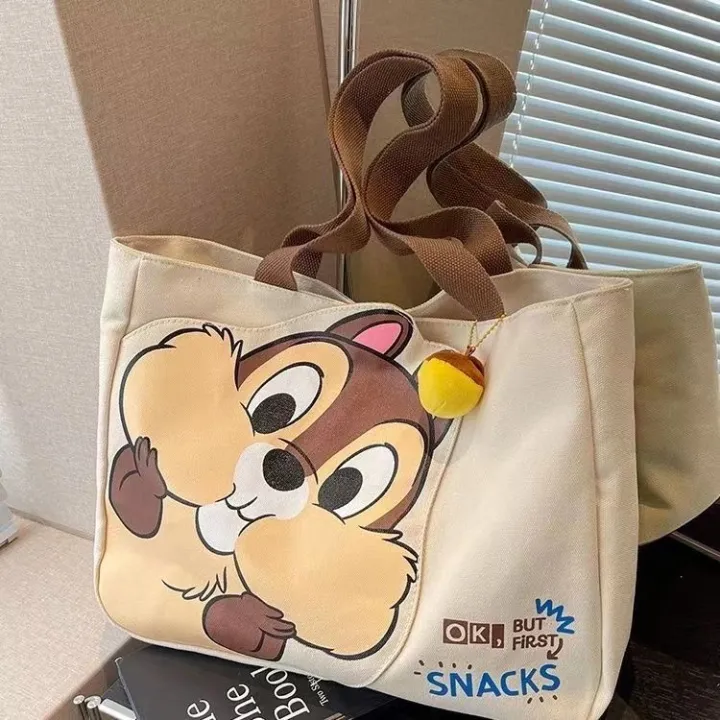 New Women's Handbag Fashion Canvas Cartoon Large Capacity Women's Shopping Bag