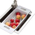 Kitchen Expandable Sink Strainer Drain Vegetable Fruit Drainer Basket Space Saving Washing Shelf Strain Rack Kitchen Organizer. 