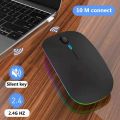 Bluetooth Wireless Mouse RGB Rechargeable with USB, BT5.2 Wireless Computer Mause LED Backlit Ergonomic Gaming Mouse For Laptop, PC, Macbook, 2.4GHz, 1600DPI. 