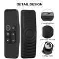 For 2017 Apple TV HD/4K Siri Remote TV Siri Remote 1St Gen Case with for AirTag Holder Anti Slip Silicone Cover, Black. 