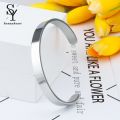 Sunny Men Bracelet Smooth Adjustable Stainless Steel Solid Color Women Bangle Adult Decoration. 