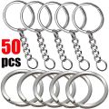 Split Rings Key Ring Keyring Keychain Key Chain Findings Claps Silver Link 50pc. 