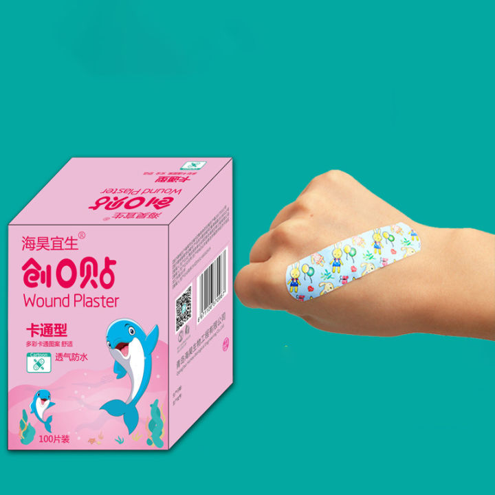 100pcs Cartoon Waterproof Hemostasis Kids Band Aid Stickers Adhesive Bandage Wound Strips Plasters For Children