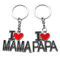 I Love Mama PAPA Family Valentine' S Gift I Love PaPa Father's Day Letters Metal Keychains Mother's Day. 