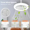 Ceiling Fan With Lighting Source With Remote Lamp E27 Control For Bedroom Living Home Luster Silent Ac85-265v Fan Light Ceiling. 
