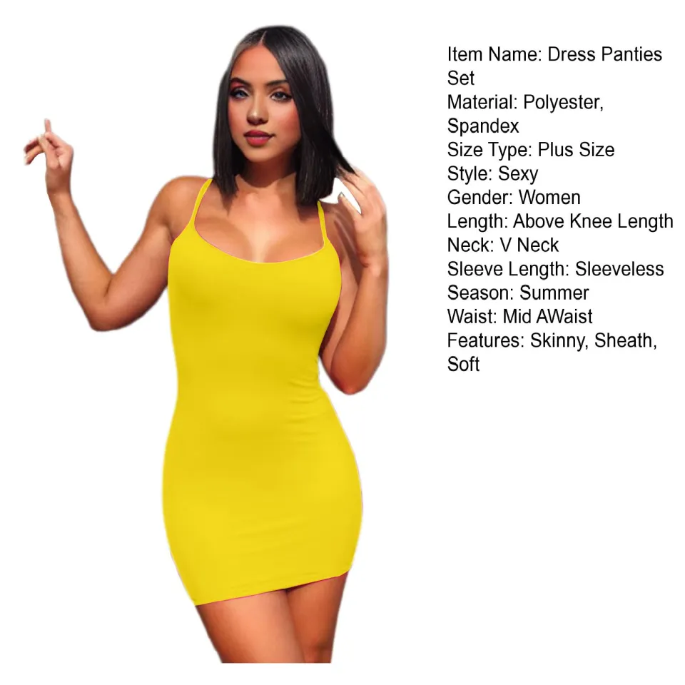 ShopSphere Hot Girl Dress Panties Set V-neck Mini Dress Set for Club Party  2 Pcs Solid Color Sheath Dress with Panties Stretchy Fit for Dating  Vacation Club Dress Panties Set | Daraz.lk