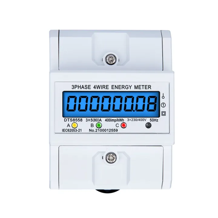 DTS8558 Din Rail 3 Phase 4 Wire Power Consumption Energy Meter ...