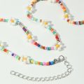 Necklace Ethnic Style Beaded Small Daisy Bohemian Handwoven Fashion Multi Color Necklace The Peach Lilac Jewelry Choker For Girls. 