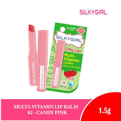 Silky Girl Silky Lips Multi-Vitamin Lip Balm 1.5G - 02-Candy Pink (FROM MALAYSIA)
