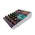 Mini Audio  Mixer or 4 Channel Music Console with 48V Phantom Power. 