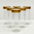 06Pcs 570ml Visual Kitchen Spicy Bottle Set Transparent Plastic Spicy Bottle Containers Seasoning Jar Set Condiments Organizers with Gold Lid Large Size. 