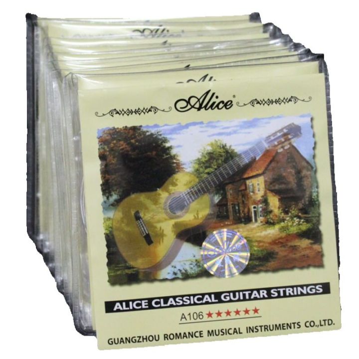 Alice Nylon Classical Guitar String Set .0285-.044 Hard Tension Nylon Core AC106 E B G D A E For Classic Guitar Parts & Accessories silver color G028 6Pcs/Set