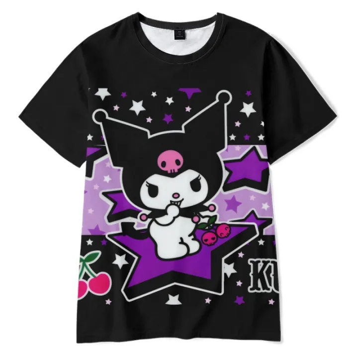 2023%20Summer%20Kids%20Clothes%20Baby%20Girls%20Cartoon%20Kuromi%20T%20Shirt%20Cute%20Anime%203D%20Printing%20Short-sleeved%20T-shirt%20Mother%20and%20Daughter%20Tees%20-%20Image%203