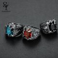 Sunny Men Vintage Dragon Claw Shape Cubic Zirconia Inlaid Ring Party Prop Jewelry. 