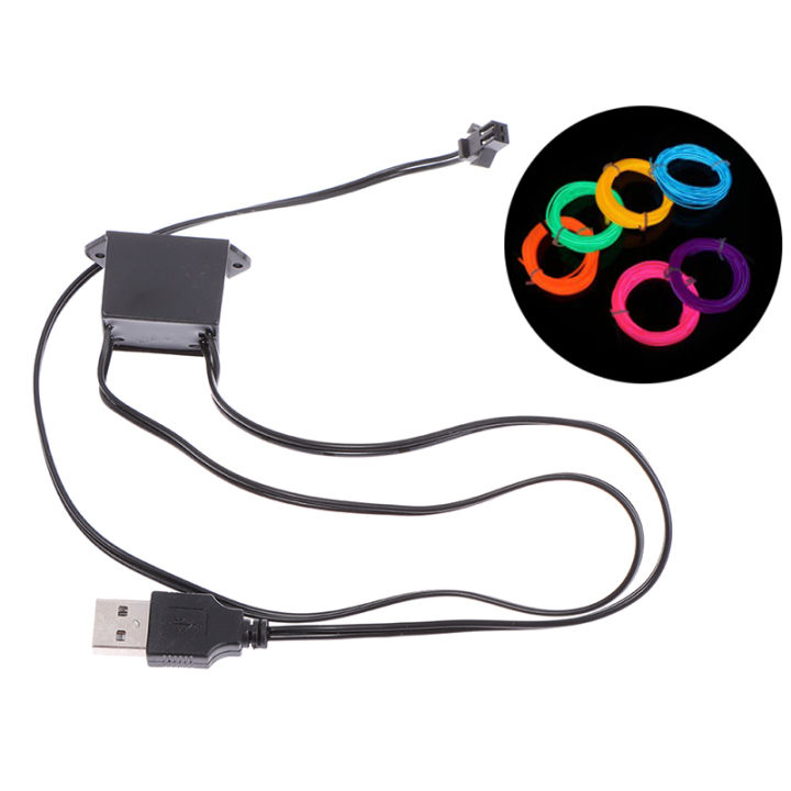 5V USB Adapter Driver 1-5M El Wire Electroluminescent Light Controller ...