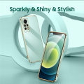 COROGI for Motorola Moto G22 Back Cover Luxury 6D Plating Frame Shiny Bling Case Soft Silicone Square Phone Cases Pouch. 