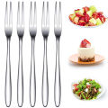 10pcs Fruit Fork Stainless Steel Two-toothed Fork Cake Fork Western Small Fork Multifunctional Household Kitchen Accessories. 