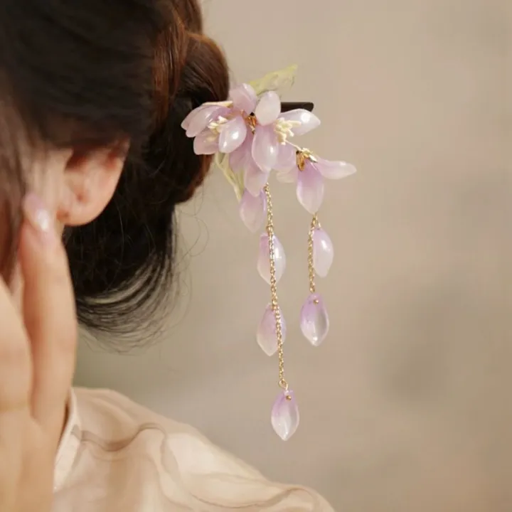 Cute%20Flower%20Wooden%20Hair%20Stick%20Chinese%20Style%20Hair%20Sticks%20for%20Buns%20Hanfu%20Hairpin%20Hanfu%20Headwear%20Tassel%20For%20Girl%20-%20Image%204