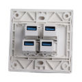4 Port Outlet Wall Plate Ethernet Wall Plate Compatibility for Office. 
