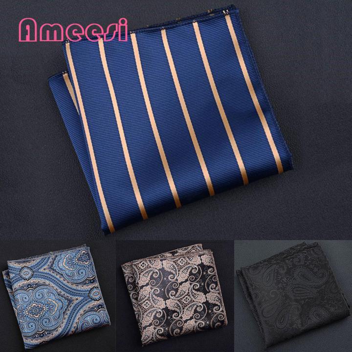 Handkerchief Smooth Striped Paisley Floral Pattern Pocket Square | Daraz.lk