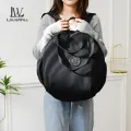LouisWill Women’s Backpack Shoulders Bag Waterproof Nylon Bag Large Capacity Backpack Round Bag Laptop Backpack Casual Zipper Packs Multiple Pockets For Girls Teens Women’ Fashion. 