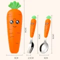 Cartoon spoon Baby rice spoon cute short spoon Fork Child cutlery set Stainless steel baby learn to eat cutlery Baby plate set. 