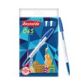 Reynolds 045 - BLUE (PACK OF 10) I Lightweight Ball Pen With Comfortable Grip for Extra Smooth Writing I School and Office Stationery | 0.7mm Tip Size. 