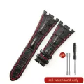 【ALLGOOD】Cow Leather Watch Strap for Audemars Piguet Royal Oak Offshore Ap15710 15703 15706 26470 26170 26133 Sweatproof Folding Buckle. 