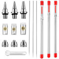 10 Pieces Airbrush Nozzle Needle Nozzle Cap Kit with Wrench Airbrush Replacement Parts for Airbrush Sprayer Accessories. 