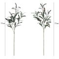 4-fork Foam 77cm Home Decoration Silk Cloth Wedding Celebration Simulated Decorative Articles Vase Decoration Olive Branch Floral Materials Artificial Olive Leaf Green Plant. 