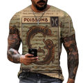 Ancient Greek Mythical Animal Theme Men's T-shirt Antique 3D Printing Pattern High-quality Lycra Polyester Obese Physique S-5XL. 