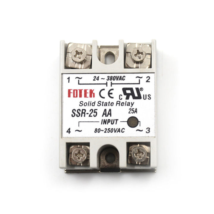 24V-380V 25A SSR-25AA Solid State Relay Module 80-250VAC AC-AC