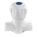 Stop Tap Mini 1/2'' Male Thread Round White Handle. 
