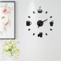 3D DIY Numbers Acrylic Mirror Wall Clocks Sticker Home Decoration Creative Point Coffee Cup Decor Wall Clocks Mural Decals. 