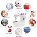 Mini Electric Sewing Machine Kit Portable Travel Household Small  SM-202A Machines LED Light Free Arm Quick Crafting Mending Stitch Stitching 2 Speed Clothes Cloth Beginner Tailors Kids Amateur Starter Tools Set. 