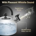 Stainless Steel Whistling Tea Kettle Tea Pot |Tea Kettles Stovetop Large Capacity, Capsule Base Tea Pots for Stove Top (Silver Tone) -1L, 2L, 3L. 