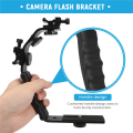 Camera L Bracket Mount Video Grip L-Bracket Dual Flash Cold Shoe Mount 1/4 inch Tripod Screw, Heavy Duty Padded Hand Grip Dslr Camera Camcorder (Updated). 