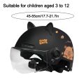 Cute Capybara Sticker Electric Bicycle Helmet Sunscreen Breathable Cycling Helmet with 3D Cat Ears Safety Motorcycle Half Helmet for Kids. 