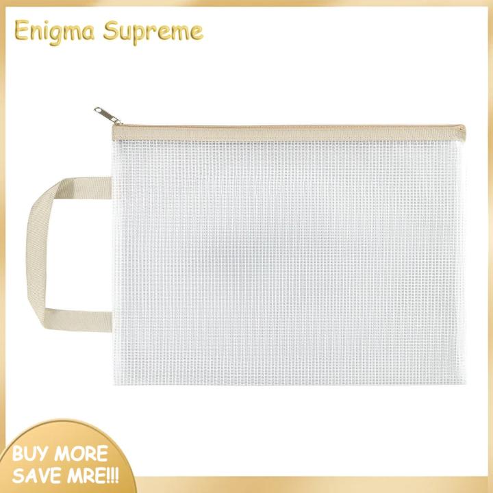 Enigma- Portable Document Holder Waterproof Transparent File Holder Zipper Bag with Handle Large Capacity Document Storage for Office Supplies Pvc Material Buyers' Choice