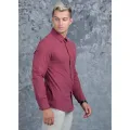 Casual Wear Detailed Linen Long Sleeve Shirt. 