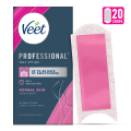 Veet Full Body Waxing Kit For Normal Skin, 20 Strips (10 Double Sided) with Shea Butter. 