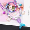【hot】 2/5Pcs Girls Jewelry Sets Mermaid Pearl Necklace Bracelet Ring Earring Set Kids Toys Children Princess Fashion Accessories Girl. 
