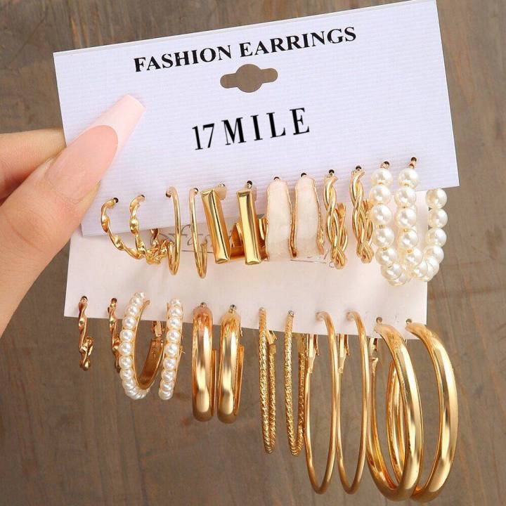 17%20MILE%20Vintage%20Pearl%20Gold%20Hoop%20Earring%20Set%20Butterfly%20Snake%20Heart%20Crystal%20Earrings%20for%20Women%20Jewelry%20Accessories%20-%20Image%203