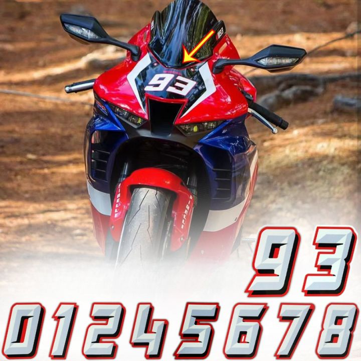 Motorcycle 0-9 Number Reflective Sticker For Motogp Ducati Honda Yamaha ...