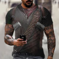 2022 New Fake Jacket Print T-Shirt Skull 3d clothes Summer Trendy Short Sleeve T-Shirt Top Men/women Short Sleeve tees. 