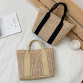 Handcrafted design Wicker handbag Versatile Eco-friendly Bohemian style Beach straw bag Lightweight Natural material Rattan basket bag for Beach vacation Poolside accessory Summer Picnic Casual outing. 
