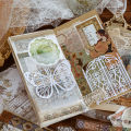 Panda Online 30 Pcs Lace Hand Workshop Vintage Journal Material Paper Scrapbooking Mixed Material Journaling Kit Scrapbook Stickers. 