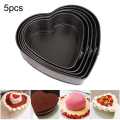 5pcs Non Stick Heart Shaped Cake Mould Heart Shaped Cake Tins Set,  Springform Baking Tins with Removable Bottoms, Non-Stick Heart Cake Tin for Cheesecakes, Layered Cakes, Quiches. 